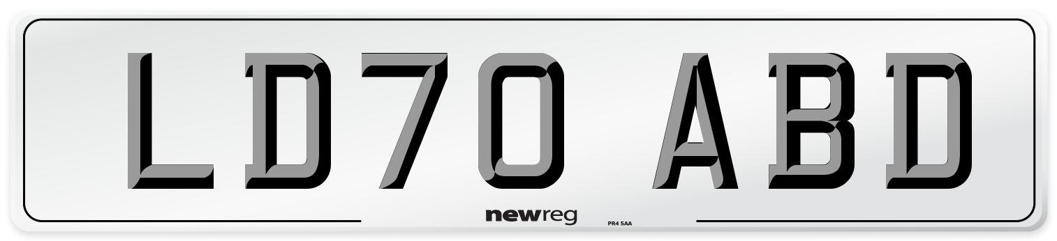LD70 ABD Number Plate from New Reg